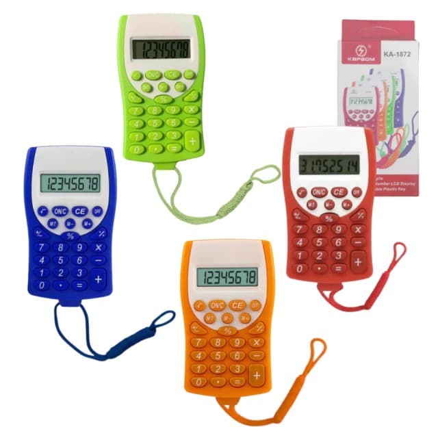 Mini Calculadora Digital Portátil com Cordão KA-1872 - Compacta e Leve, Design Ergonômico