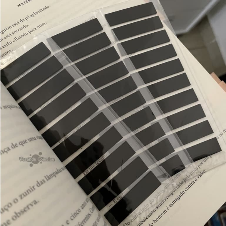 Notas adesivas PRETAS flags para livros / marcador de páginas / notas transparentes