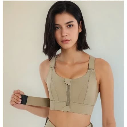 Sutiã Esportivo Casual Com Zíper Liso E Cruzado blindado Para Mulheres