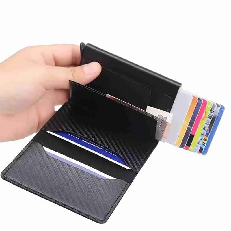 Carteira Slim RFID Antifurto – Proteção Contra Golpes + Ejetor Automático de Cartões