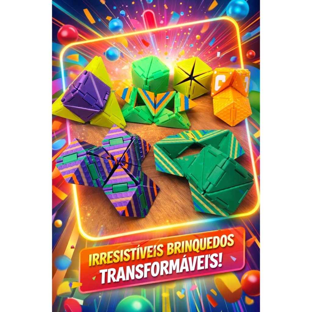 Cubo Magico Origami Brinquedo Sensorial Anti Estresse fidget