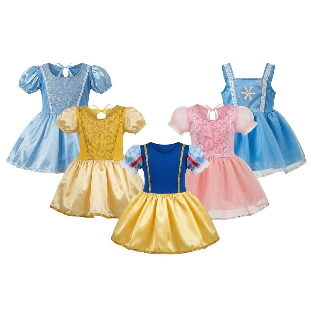Fantasia de Bebê Mesversário Tematico de Princesas Vestido Roupa Infantil Menina Newborn