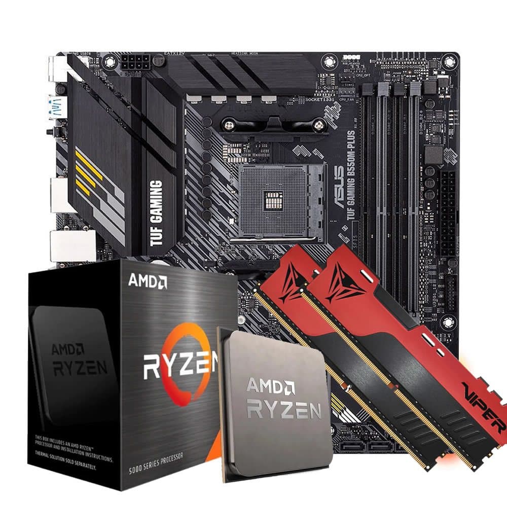 Kit Upgrade  Placa Mãe Asus TUF B550M,  Processador AMD Ryzen 7 5700X, Memória DDR4 3200MHz