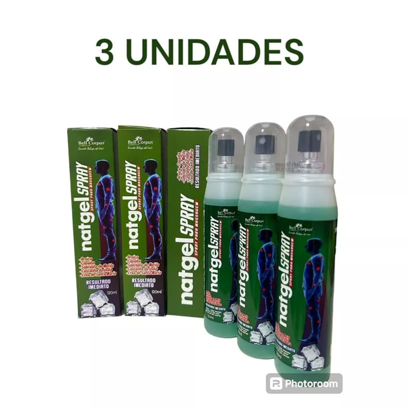 Kit 03 Gel Massageador Natgel 120g Spray - Bell Corpus