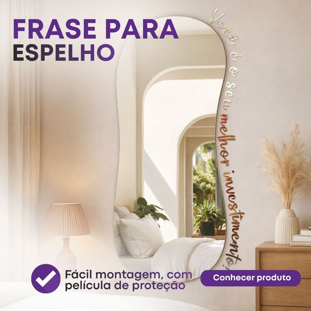 Frases Decorativas para paredes Espelho Decorativo Frases Personalizadas em Acrílico Espelhado
