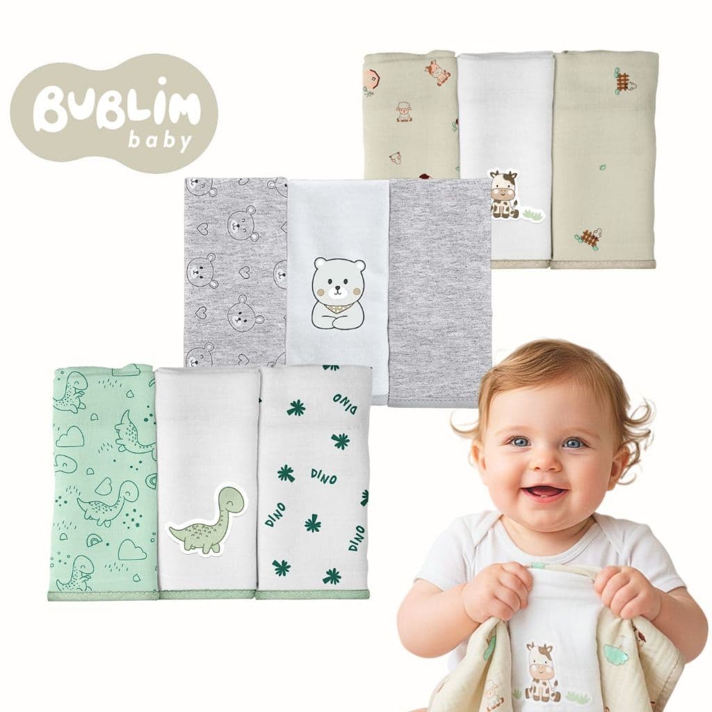 Paninho de Boca Malha Premium Bublim 30x35cm Kit 3un Fraldinha Toalhinha 100% Algodão