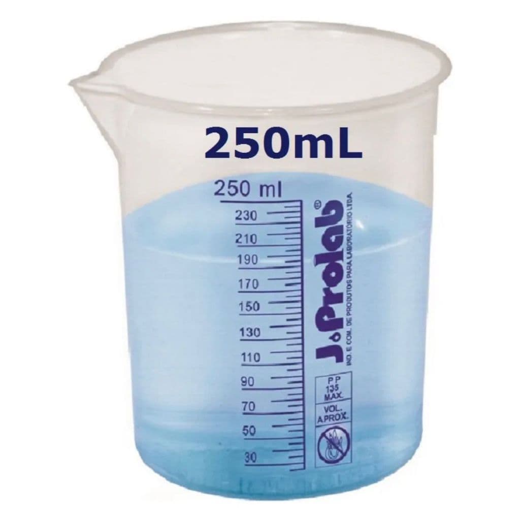 Becker Medidor Copo Dosador 250ml Plástico Polipropileno J. Prolab
