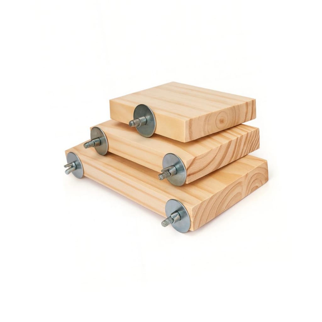 Poleiro Plataforma de Descanso em Madeira Natural | Vários Tamanhos | Calopsita e Outras Aves