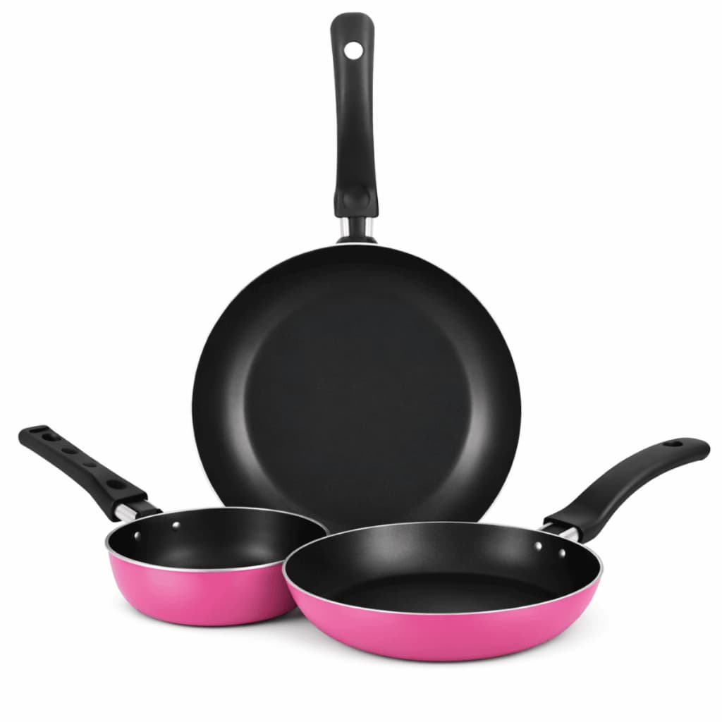 Jogo De Frigideiras Francesas 3 Peças 14 18 24Cm Rosa Nacional