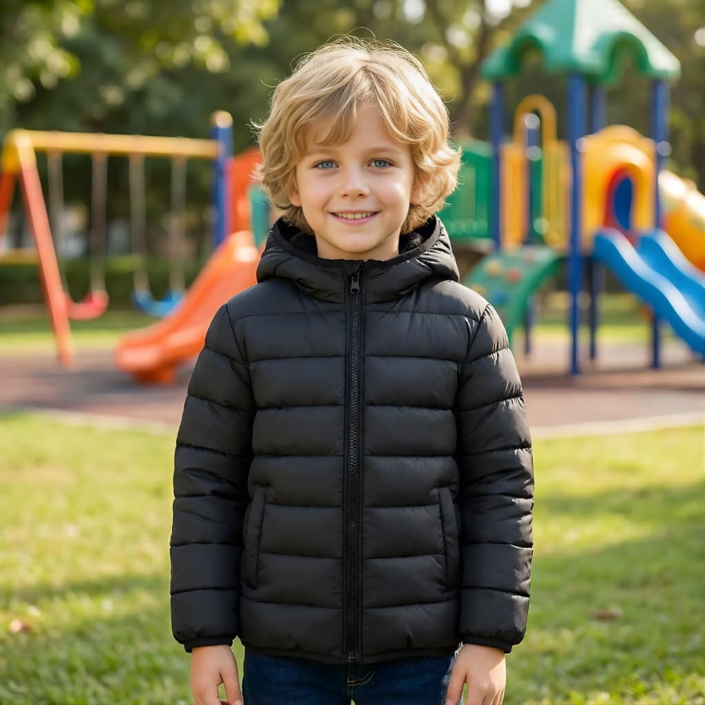 Jaqueta Puffer Infantil Juvenil Masculino Pelinhos e Touca Inverno Frio Intenso