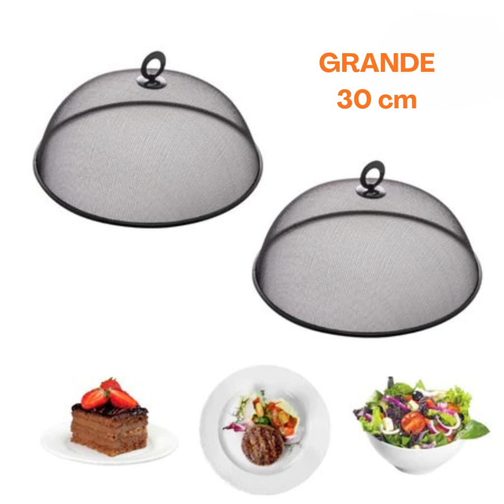 02 Tampa Tela Protetora de Alimentos Anti Moscas Metal - Grande