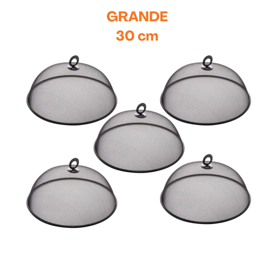 Kit 05  Tampa Tela Protetora de Alimentos Anti Moscas Metal - Grande 