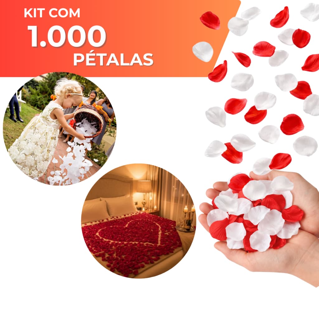 1000 Pétalas De Rosas Artificiais Branca ou Vermelha Casamento Festas Noivas Decoração Kit Romântico 500 Pétalas