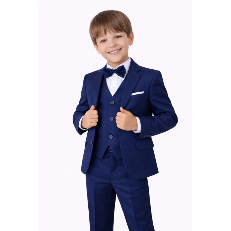 TERNO INFANTIL AZUL MARINHO E AZUL BEBE COM COLETE+GRAVATA QUALIDADE PREMIUM