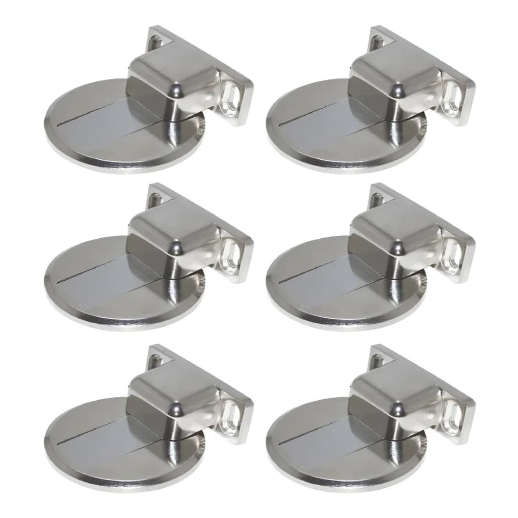 Prendedor De Porta Magnético Aço Cromado Adesivo 3m Forma Redondo Slim