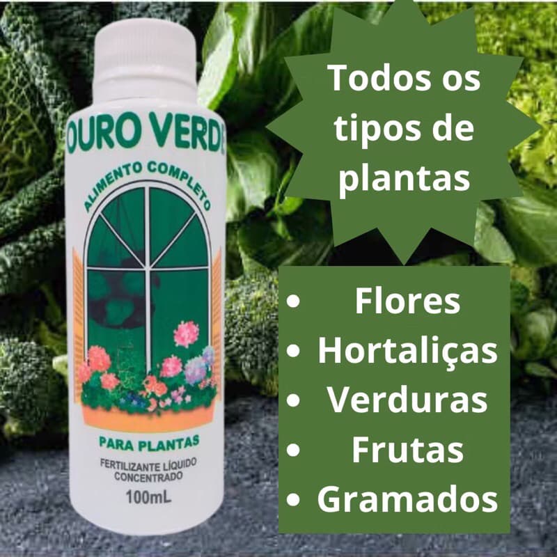 Adubo Fertilizante Ouro Verde 100ml concentrado Nutrição Completa e Fácil Aplicação