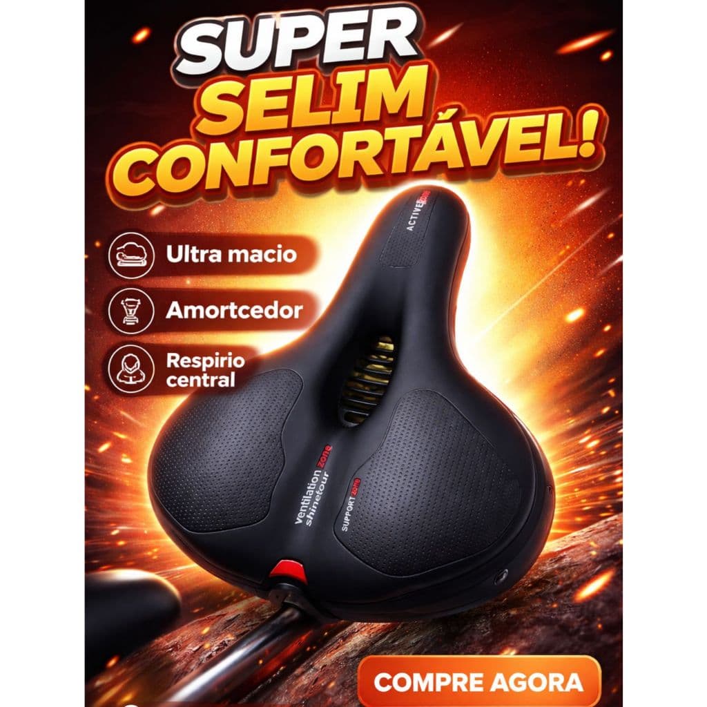 BANCO SELIM DE BICICLETA CONFORTAVEL COM MOLAS ELASTOMERO ADESIVO REFLETIVO DE SEGURANÇA BANCO