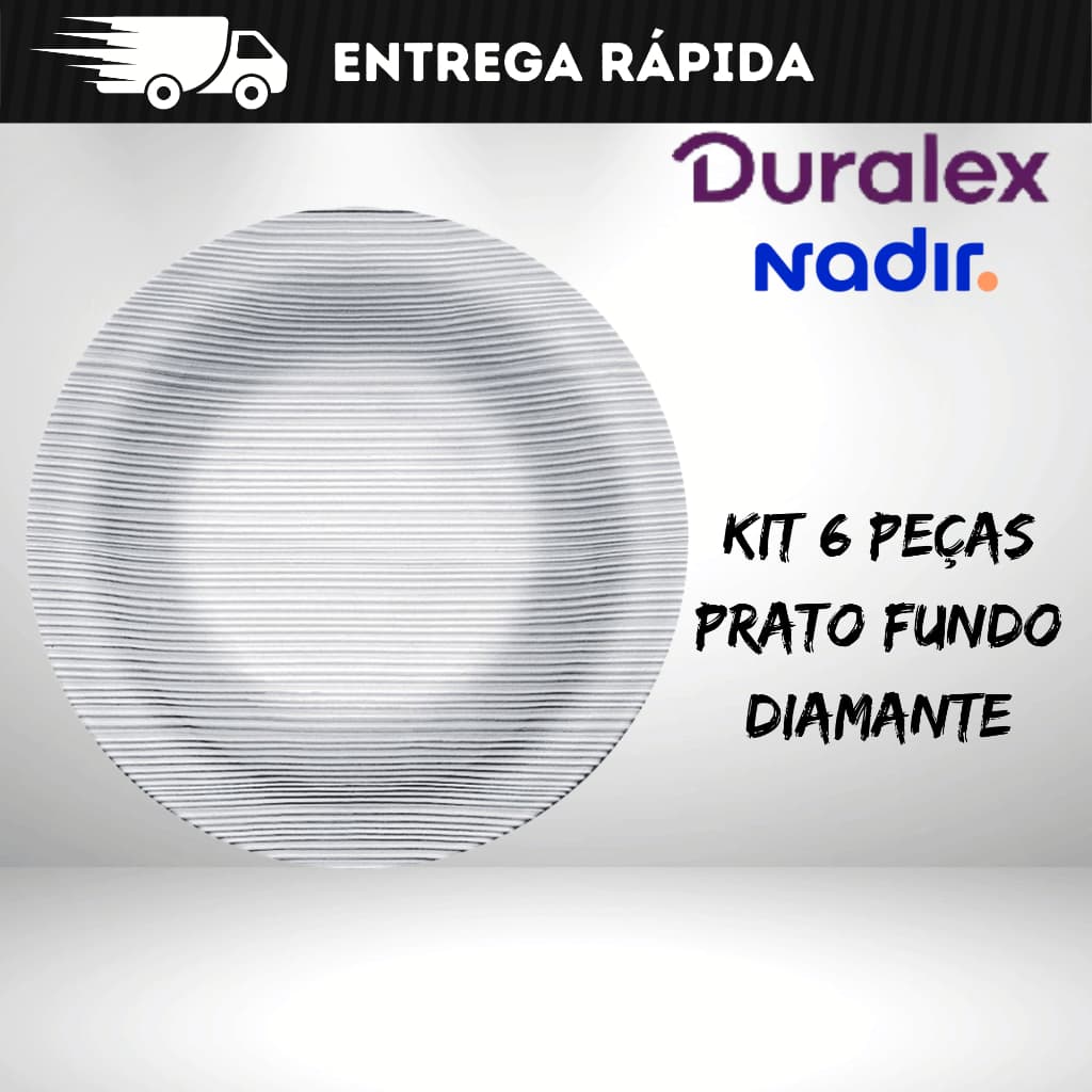 Kit 6 Pratos Fundos Duralex Diamante -  Nadir