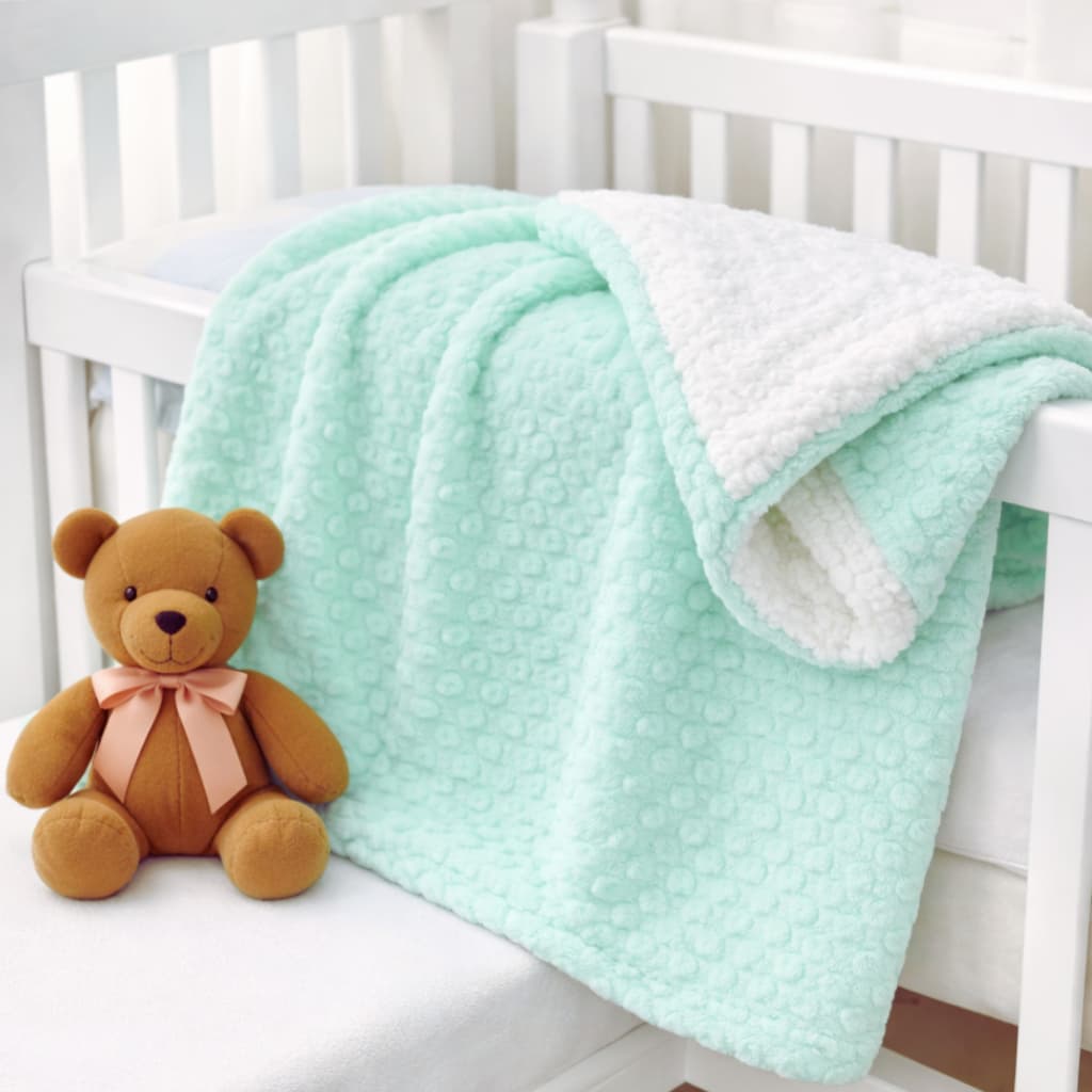 Manta Bebe Pipoquinha Dupla Face Com Sherpa Fofinho Maternidade