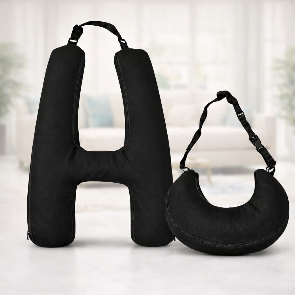 TRAVESSEIRO PARA VIAGEM H COM ALMOFADA PARA PESCOÇO FIBRA SILICONADA