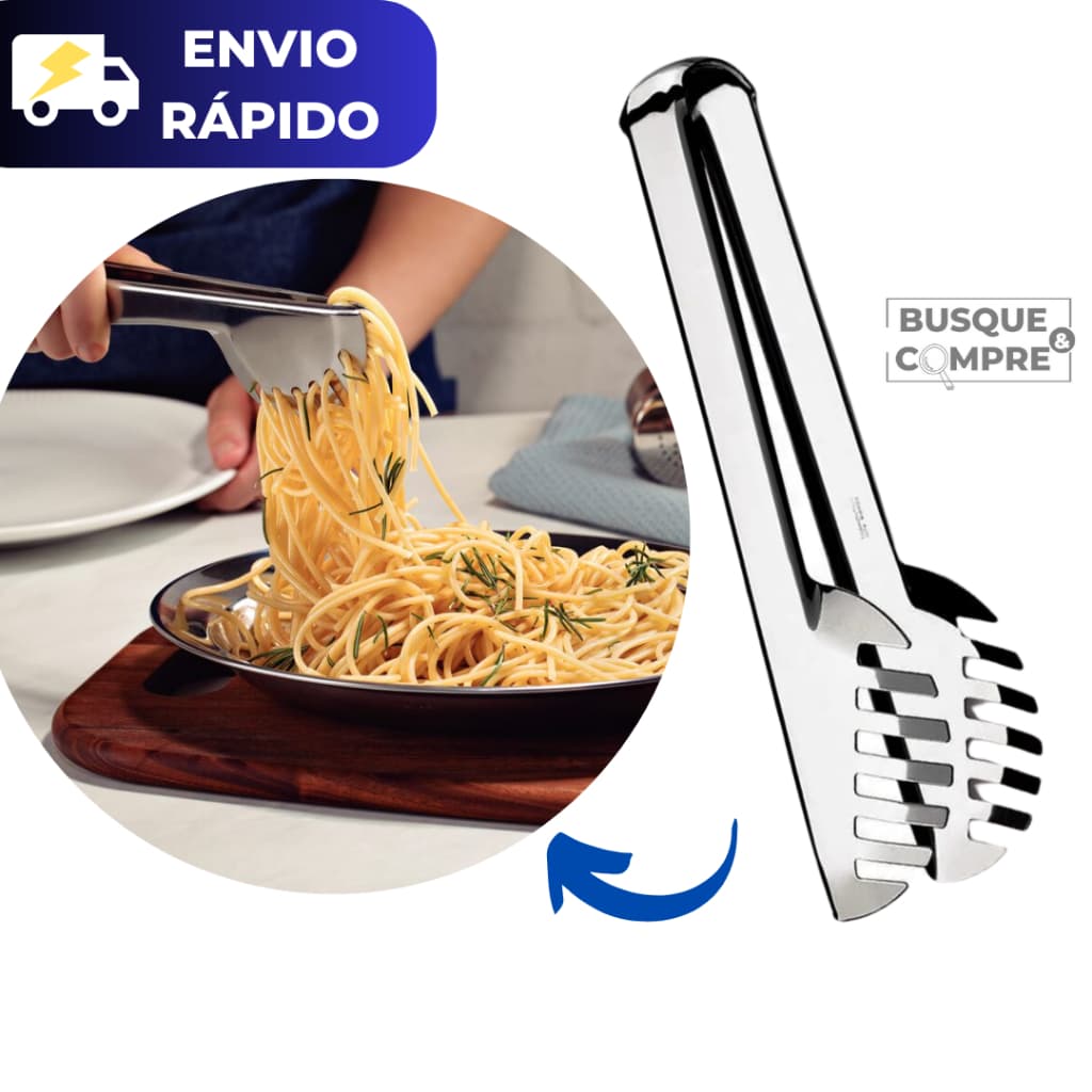 Pegadores de Massa Serrilhado Aço Inox para Churrasco Pegador Petiscos Salame Salada Carne