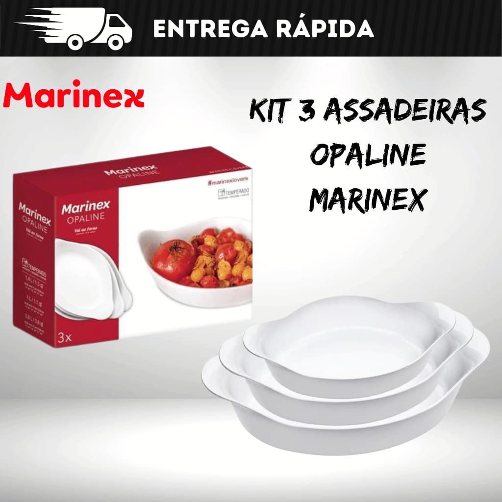 KIT 3 ASSADEIRAS OPALINE MARINEX - NADIR