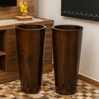 Kit Com 2 Vasos de Planta cone Ibiza moderno decorativo para casa, jardim