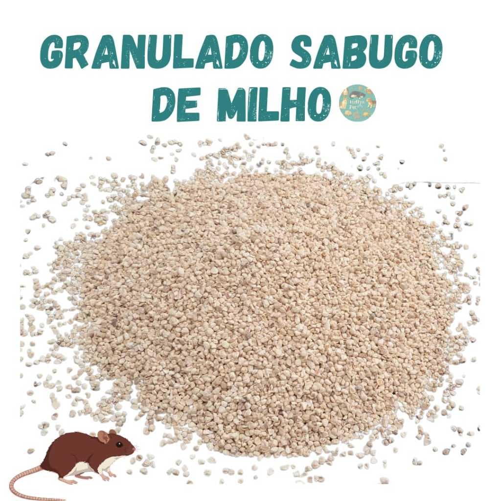 Granulado de sabugo de milho para rato twister e pequenos roedores