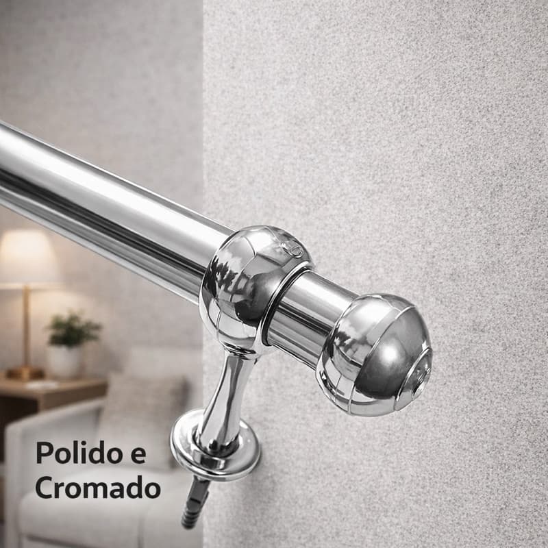 Kit Varão 3.00 metros Cromado 28mm (Grosso) ENVIO IMEDIATO