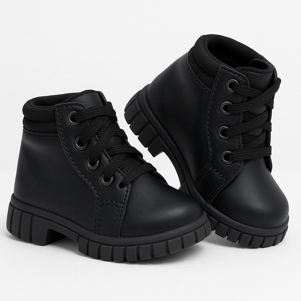 Bota Infantil Coturno Unissex Cano Curto Inverno Confortável Macia Leve Antiderrapante Dia a Dia