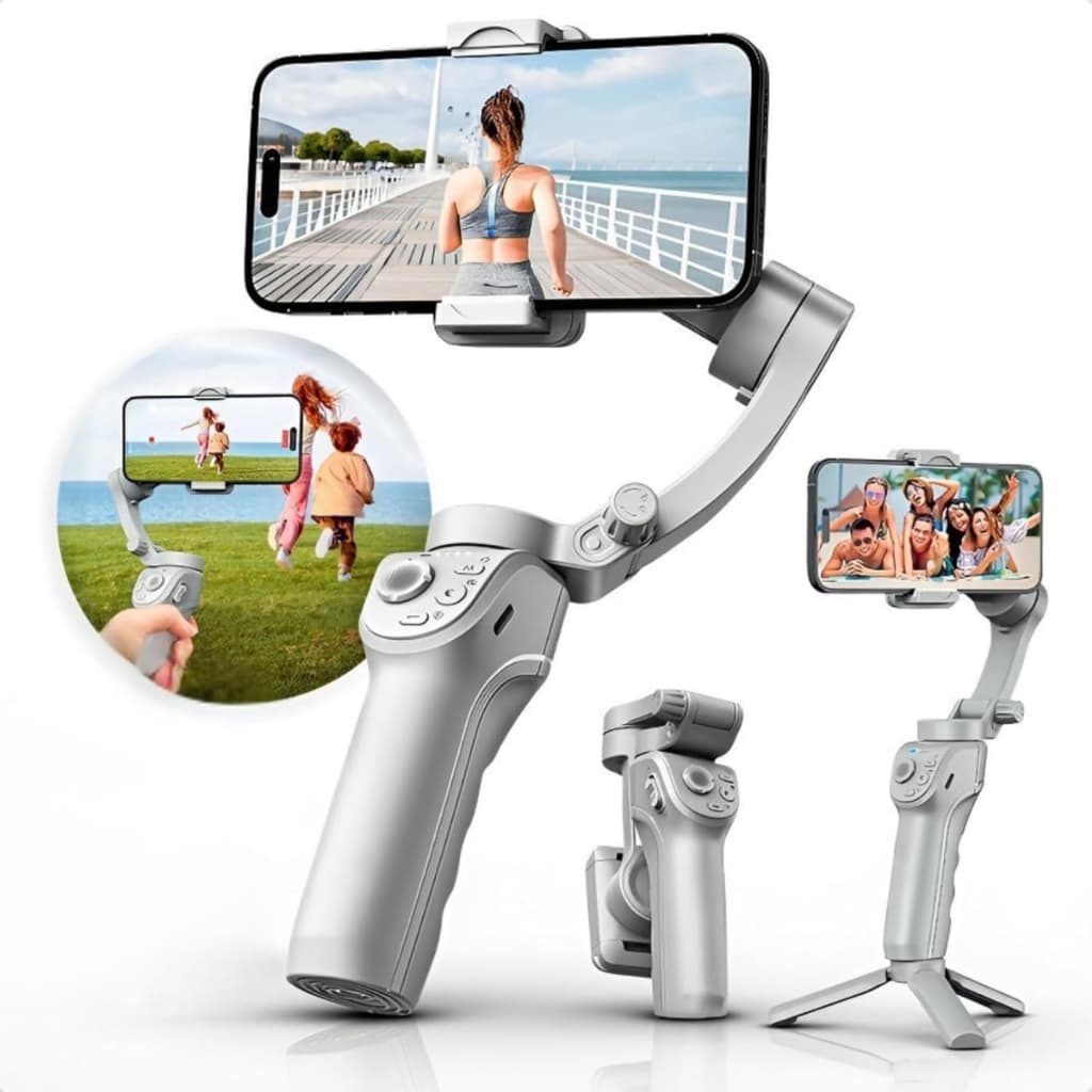 Estabilizador para Smartphone Gimbal 3 Eixos Detecção Automática Pessoa Animal e Objeto