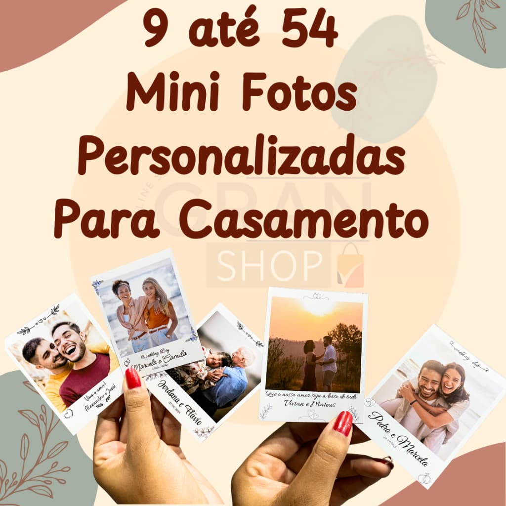 9 até 54 Mini Fotos Personalizadas Para Casamentos, lembrancinha, batizado