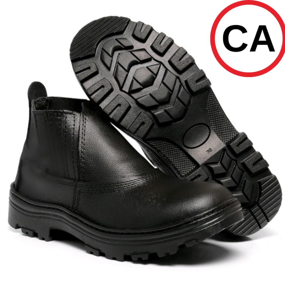 Bota de Segurança Unissex em Couro – Bico de PVC Certificada C.A | Conforto e Proteção