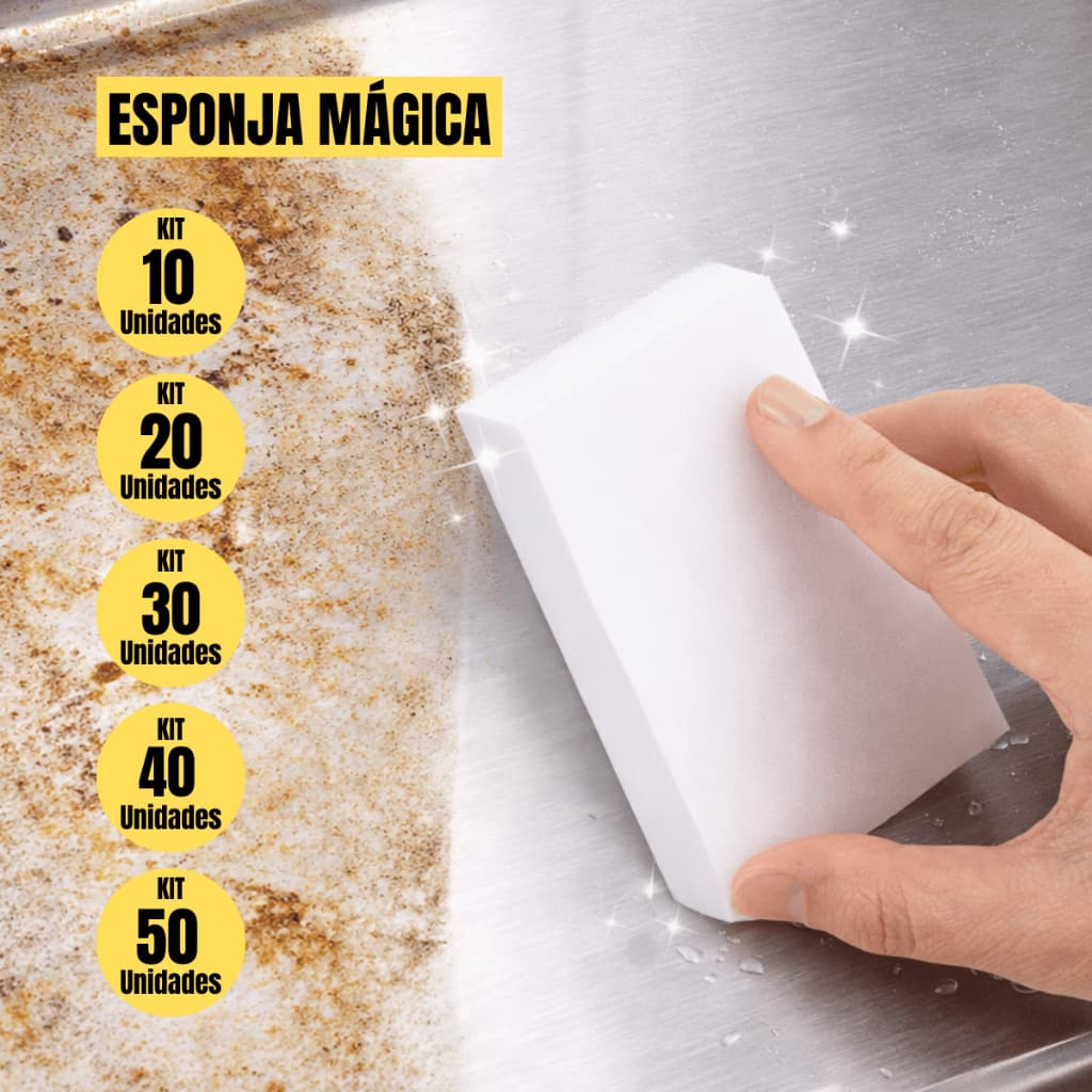 Kit Esponja Magica Tira Mancha Melamina Branca Desengordura Limpeza