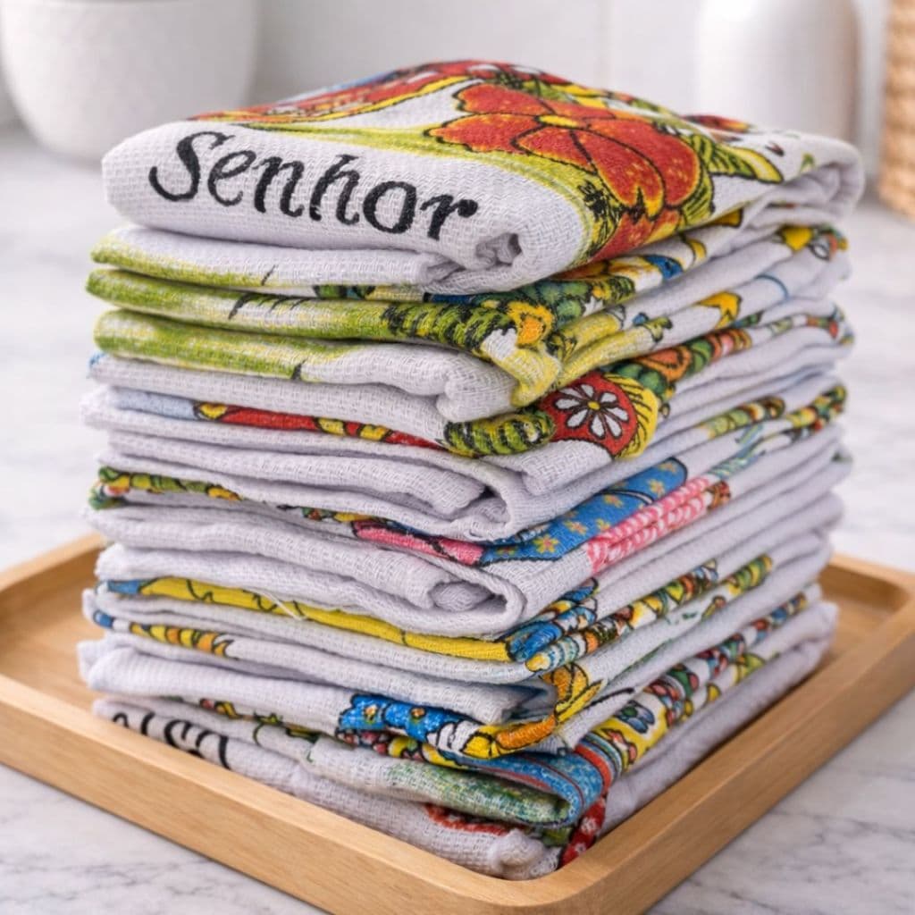 KIT PANO DE PRATO GRANDE 75cm x 45cm 100% Algodão estampas variadas