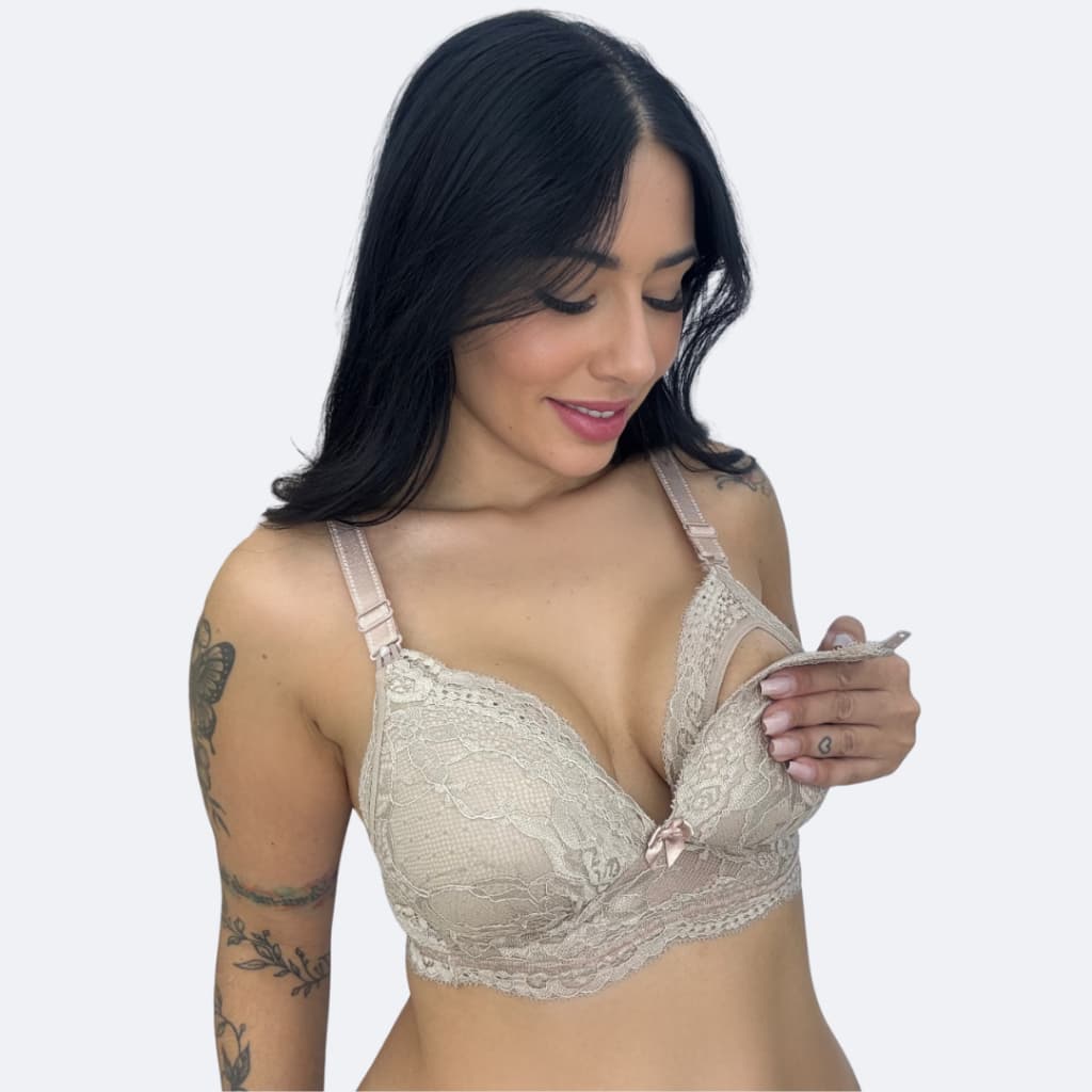 Sutiã Amamentação Premium Bojo Soft Não Amassa De Renda Reforçado Maternidade Gestante Pós Parto Confortável