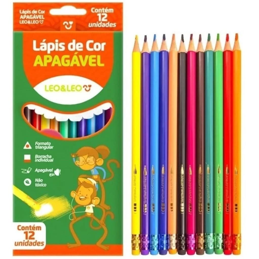 Lapis de cor 12 cores Apagavel