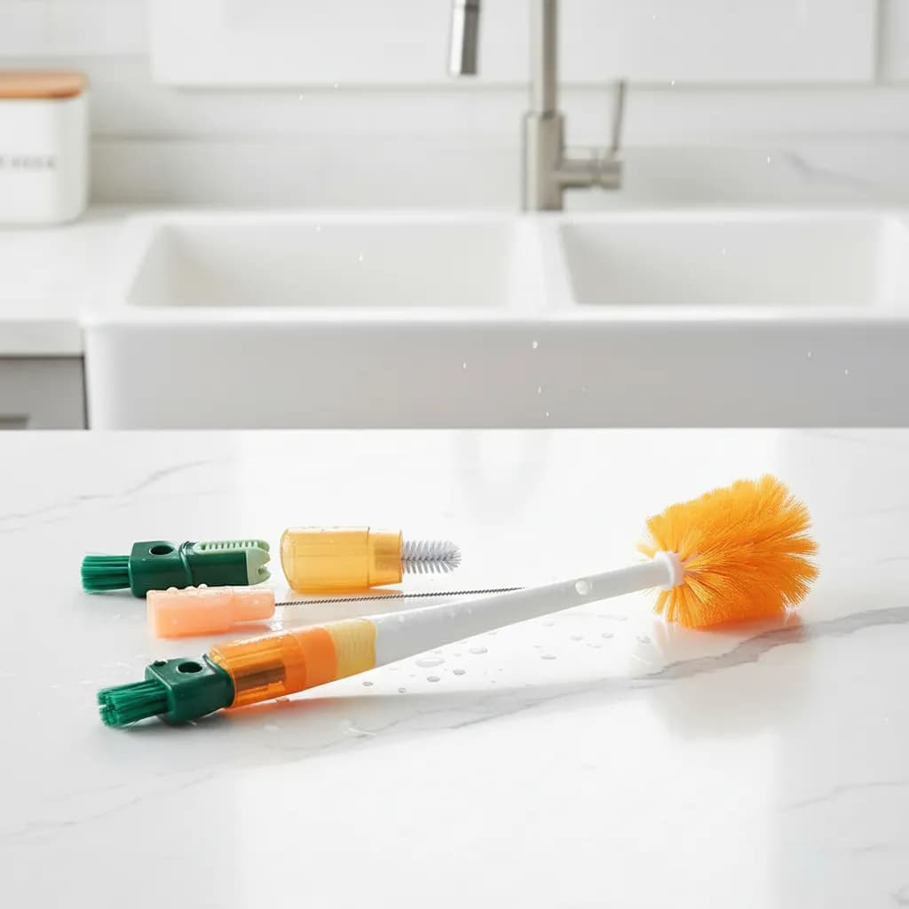 Escova De Limpeza Garrafa Térmica Mamadeiras Copos Frestas