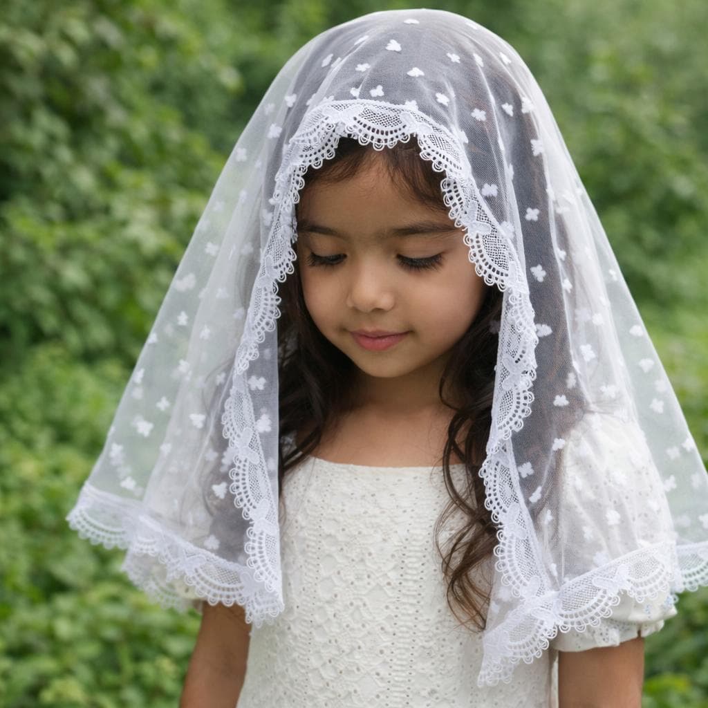 Véu CCB Congregação Infantil Juvenil Borboletas Poá Redondo Cód 07