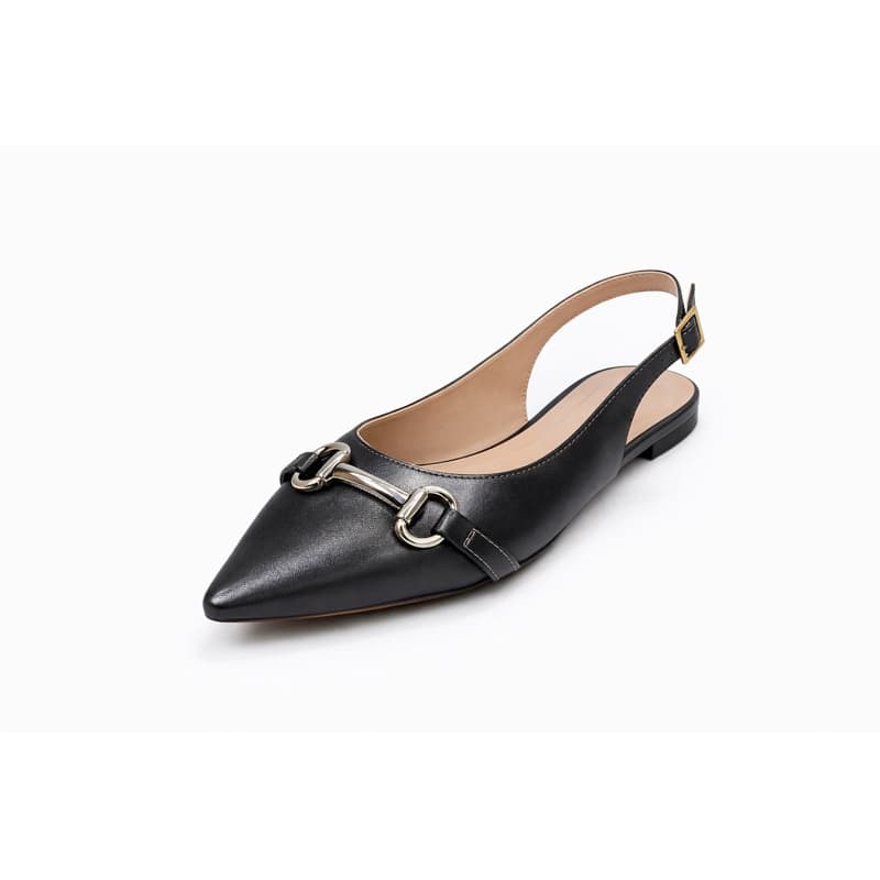 Mule Feminino com fivela Bico Fino Slingback com Ferragem Horsebit