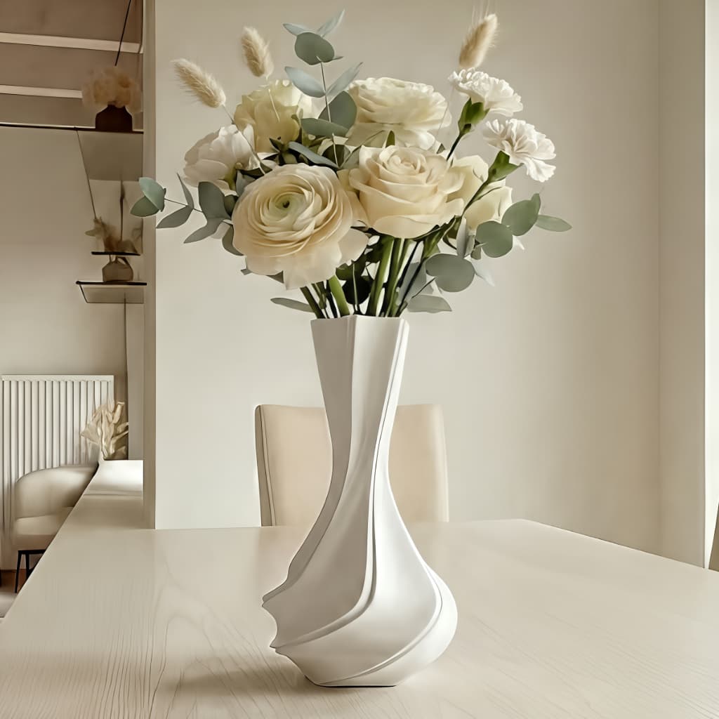 Vaso Decorativo geomético em Espiral 3D Moderno - Design Premium Minimalista Casa Escritório