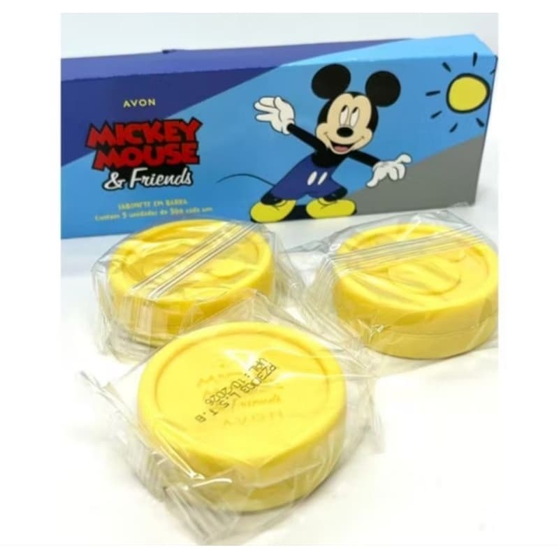 Sabonete em barra 3 unidades Mickey Avon.