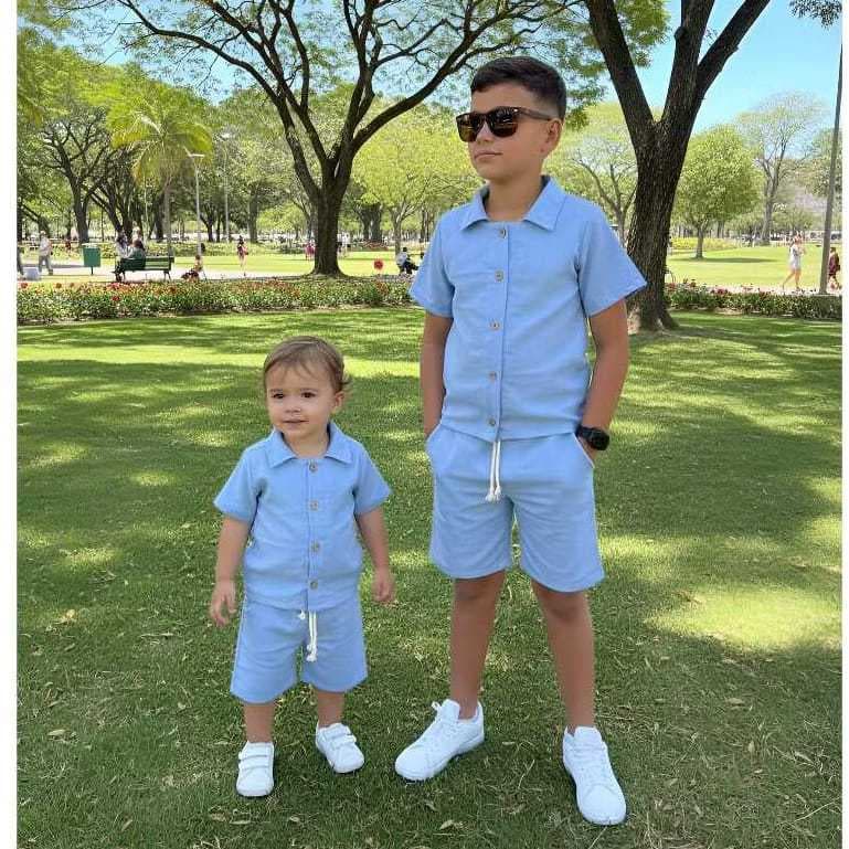 Conjunto infantil mauricinho, conjunto verão, conjunto menino , conjunto short e camisa infantil , ropa menino