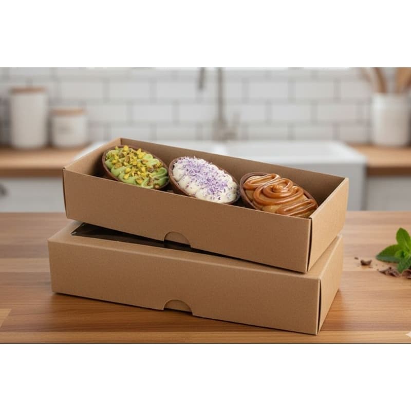 10 caixas para ovo de colher trio 50gramas  branca ou kraft