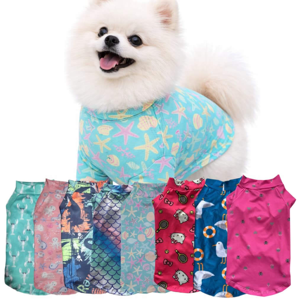 Roupa Pet - Blusa Praia - Proteção UV - Cachorro e Gato