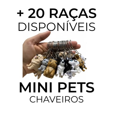 Chaveiro de Cachorro Miniatura | Escolha a Raça do Seu Pet | +30 Modelos | Presente Criativo