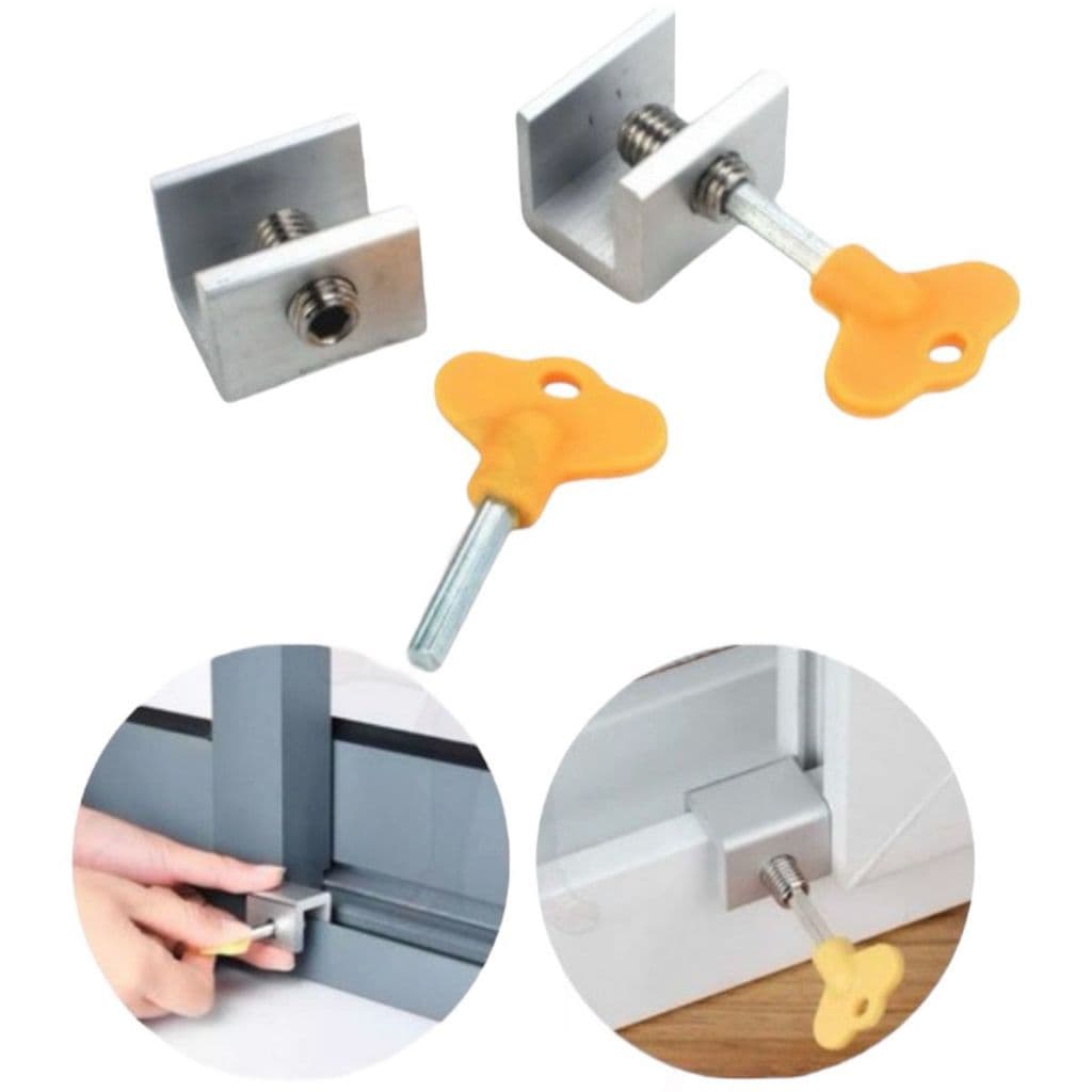 Kit 2 Travas Segurança Porta Janela Correr Proteção Infantil