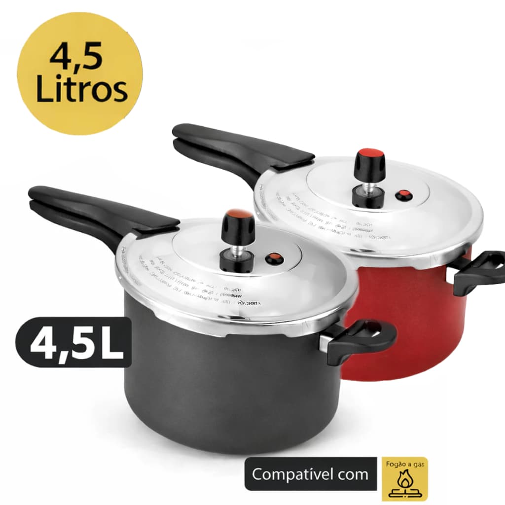Panela Pressão 4,5 Litros Fechamento Externo Antiaderente