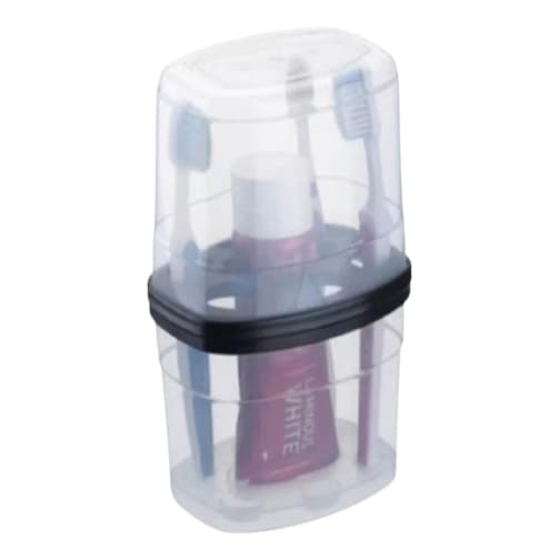 Porta Escova de Dentes com Tampa e Divisórias, Higieniza e Organiza