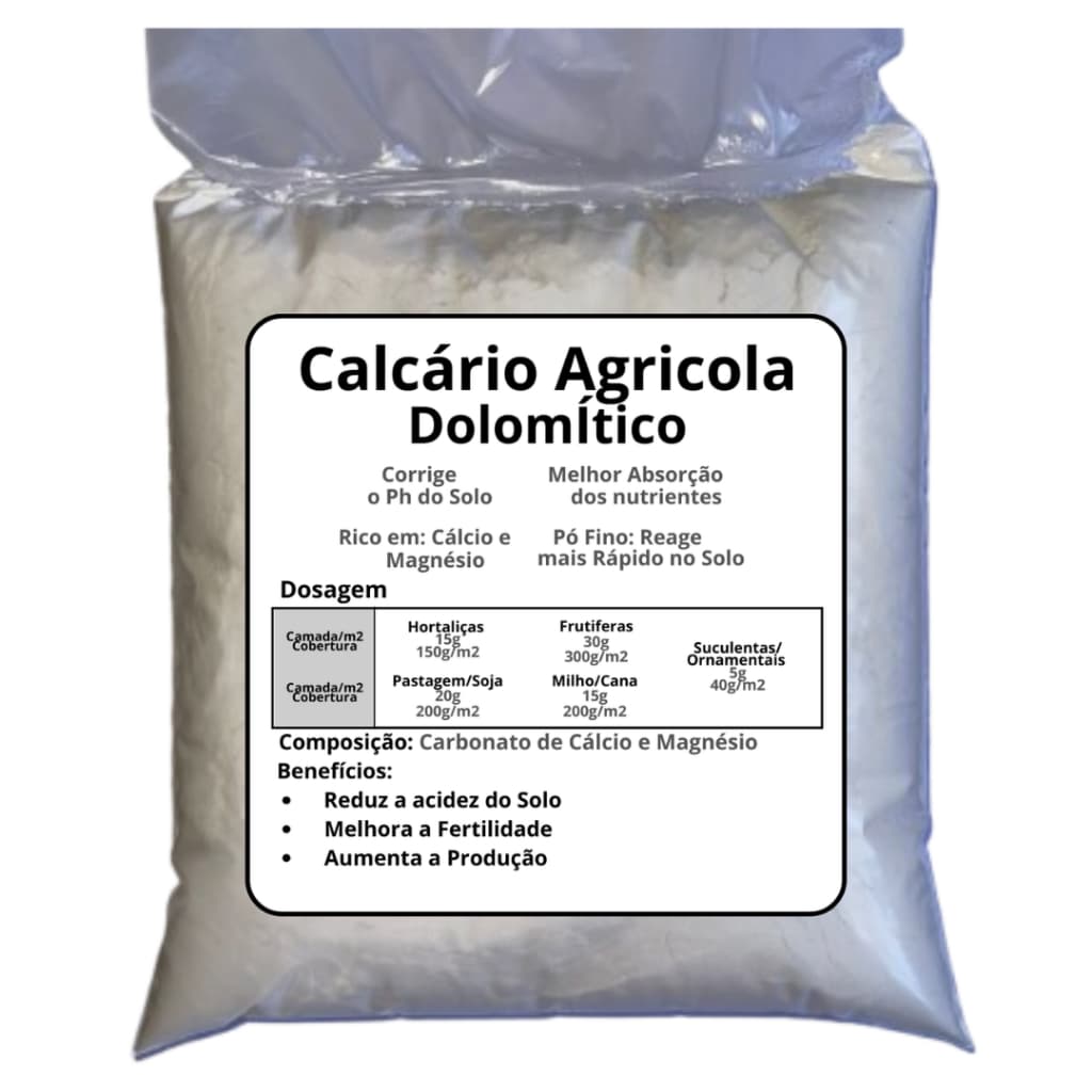 Calcário Agricola Fracionado - Corretivo de Solo Cálcio e Magnésio para Todos Tipos de Plantas!